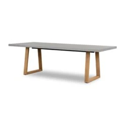 2.4m Sierra Elkstone Rectangular Dining Table – Pebble Grey With Light Honey Legs