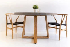 1.2m Alta Elkstone Round ElkStone Dining Table – Speckled Grey & Light Honey Legs -Abide Interiors 1.2m ElkStone Speckled Grey Light Honey 19 scaled 2