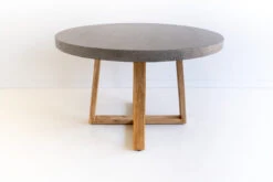 1.0m Alta Elkstone Round Dining Table – Speckled Grey With Light Honey Legs -Abide Interiors 1.2m ElkStone Speckled Grey Light Honey 2 scaled 1