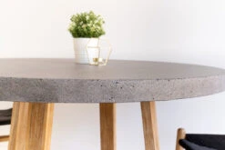 1.2m Alta Elkstone Round ElkStone Dining Table – Speckled Grey & Light Honey Legs -Abide Interiors 1.2m ElkStone Speckled Grey Light Honey 22 scaled 2