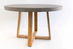 1.0m Alta Elkstone Round Dining Table – Speckled Grey With Light Honey Legs -Abide Interiors 1.2m ElkStone Speckled Grey Light Honey 7 scaled 1