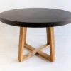 1.2m Alta Elkstone Round Dining Table – Ebony Black With Light Honey Legs -Abide Interiors 1.2m ElkStone Table Black Light Honey scaled 2