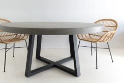 1.6m Alta Elkstone Round Dining Table – Pebble Grey With Black Powder Coated Legs -Abide Interiors 1.6m Grey Black ElkStone 10 scaled 1