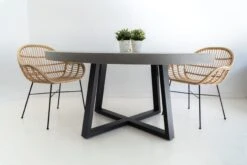 1.6m Alta Elkstone Round Dining Table – Pebble Grey With Black Powder Coated Legs -Abide Interiors 1.6m Grey Black ElkStone 14 scaled 1