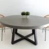 1.6m Alta Elkstone Round Dining Table – Pebble Grey With Black Powder Coated Legs -Abide Interiors 1.6m Grey Black ElkStone 2 scaled 1