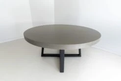 1.6m Alta Elkstone Round Dining Table – Pebble Grey With Black Powder Coated Legs -Abide Interiors 1.6m Grey Black ElkStone 8 scaled 1