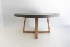 1.6m Alta Elkstone Round Dining Table – Pebble Grey With Light Honey Legs -Abide Interiors 1.6m Grey LH Round ElkStone 10 scaled 1