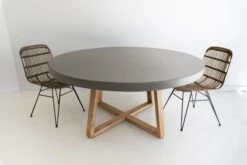 1.6m Alta Elkstone Round Dining Table – Pebble Grey With Light Honey Legs -Abide Interiors 1.6m Grey LH Round ElkStone 16 scaled 1