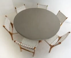 1.6m Alta Elkstone Round Dining Table – Pebble Grey With Light Honey Legs -Abide Interiors 1.6m Grey LH Round ElkStone 31 scaled 1