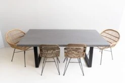 3.0m Sierra Elkstone Rectangular Dining Table – Speckled Grey With Black Powder Coated Legs -Abide Interiors 2.0m Alta SG Black 9 scaled 1