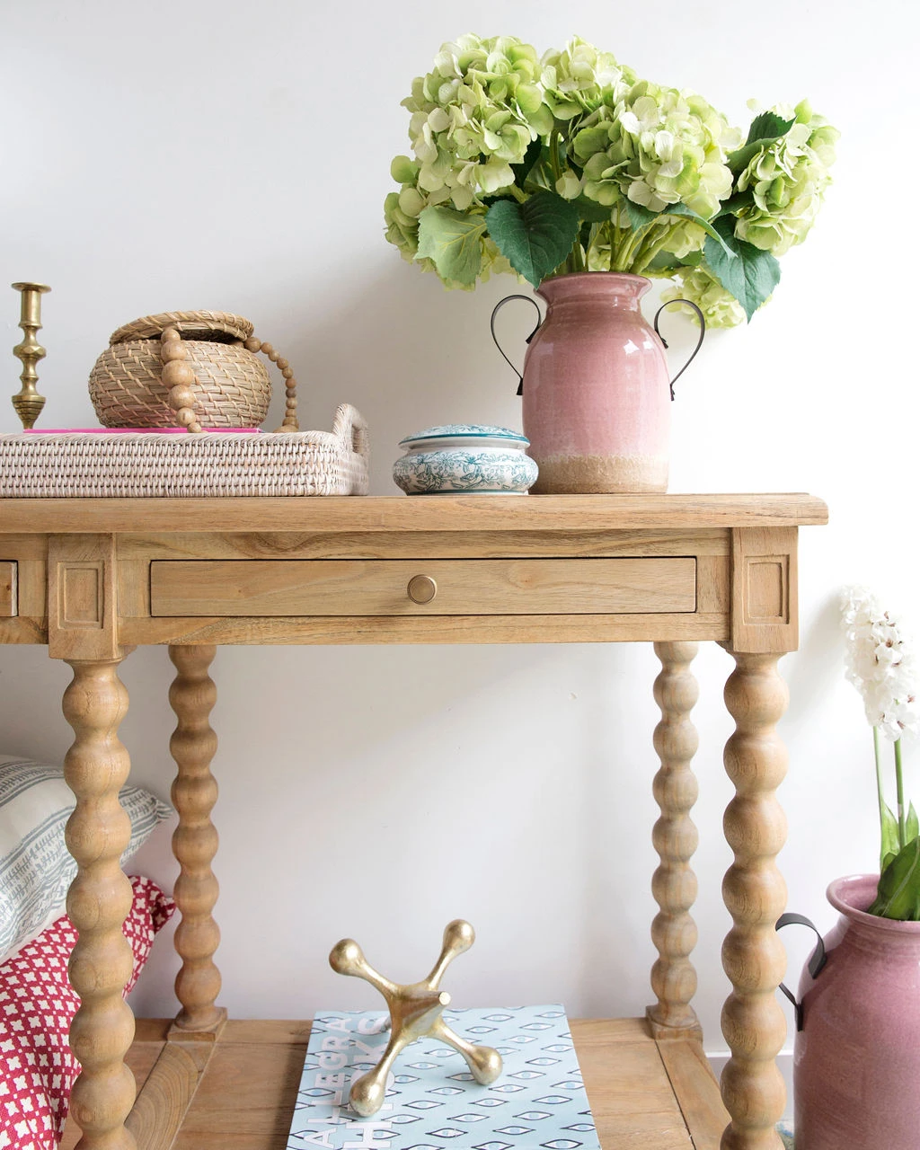 Stradbroke Bobbin Console Table – 2 Drawer – Herringbone Top 4 Stradbroke Bobbin Console Table – 2 Drawer – Herringbone Top - Image 2