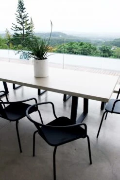 3.0m Sierra Elkstone Rectangular Dining Table – Beige With Black Powder Coated Legs -Abide Interiors Antwerp Lava Stone Table 2 3000x scaled 1