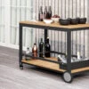 Carmel Outdoor Bar Cart – Asteroid Black (Charcoal) Powder Coated Frame -Abide Interiors Carmel Bar Cart BLA Styled 11