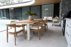 Carmel Outdoor Extension Table 3.1m – Pearl White Powder Coated Legs -Abide Interiors Carmel Bar Cart Table Kingsliff Chairs 3