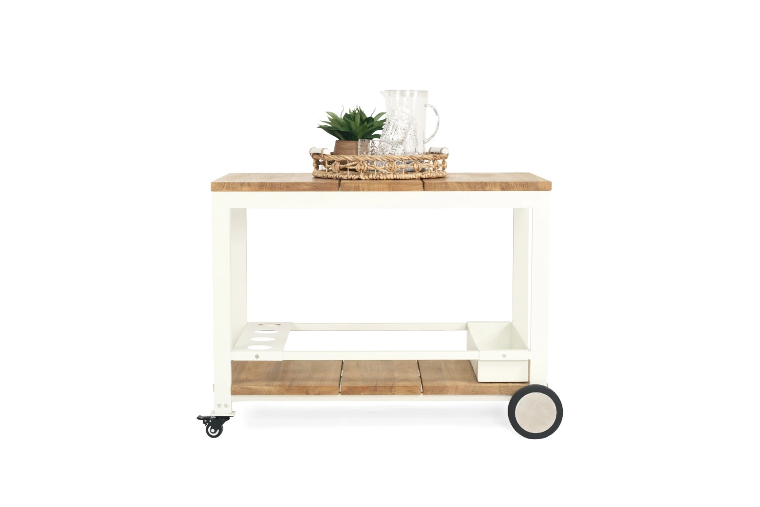 Carmel Outdoor Bar Cart – Pearl White Powder Coated Frame 13 Carmel Outdoor Bar Cart – Pearl White Powder Coated Frame - Image 11