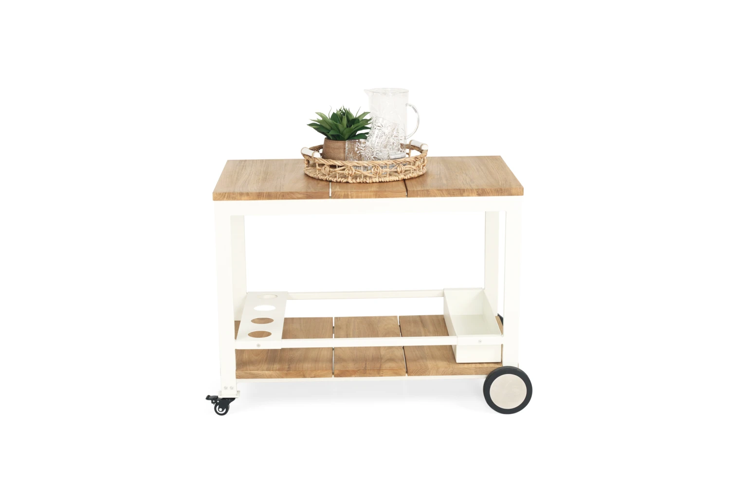 Carmel Outdoor Bar Cart – Pearl White Powder Coated Frame 14 Carmel Outdoor Bar Cart – Pearl White Powder Coated Frame - Image 12