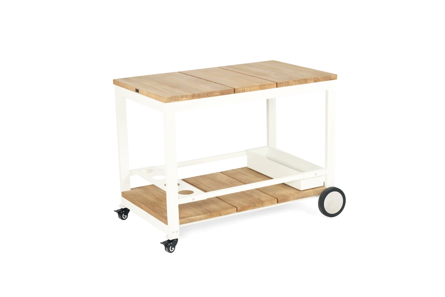 Carmel Outdoor Bar Cart – Pearl White Powder Coated Frame 5 Carmel Outdoor Bar Cart – Pearl White Powder Coated Frame - Image 3