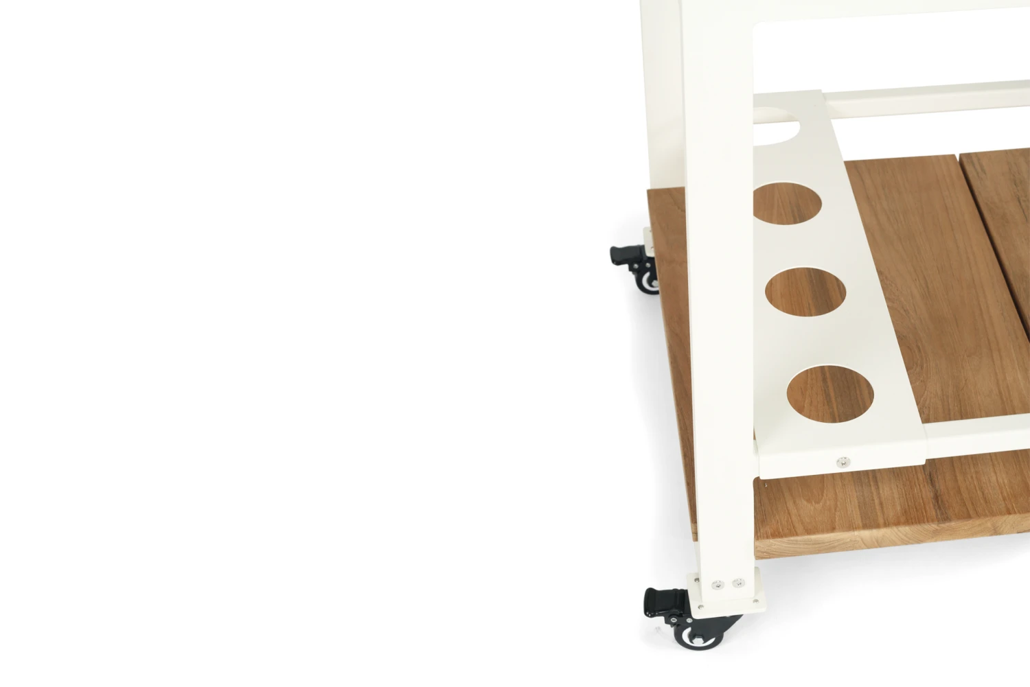 Carmel Outdoor Bar Cart – Pearl White Powder Coated Frame 7 Carmel Outdoor Bar Cart – Pearl White Powder Coated Frame - Image 5