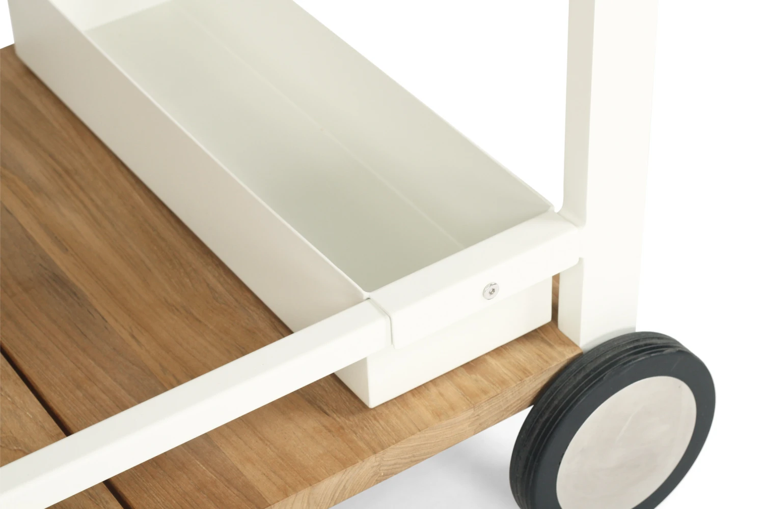 Carmel Outdoor Bar Cart – Pearl White Powder Coated Frame 11 Carmel Outdoor Bar Cart – Pearl White Powder Coated Frame - Image 9