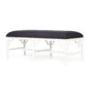 White Chippendale Bench Seat | Bed End – 135cm – Navy Cushion 1 White Chippendale Bench Seat | Bed End – 135cm – Navy Cushion -Abide Interiors Chippendale Bench White 1