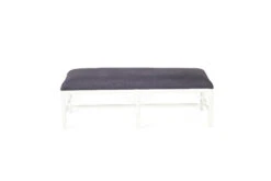 White Chippendale Bench Seat | Bed End – 120cm – Navy Cushion 12 White Chippendale Bench Seat | Bed End – 120cm – Navy Cushion -Abide Interiors Chippendale Bench White 2 1