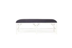 White Chippendale Bench Seat | Bed End – 120cm – Navy Cushion 13 White Chippendale Bench Seat | Bed End – 120cm – Navy Cushion -Abide Interiors Chippendale Bench White 3 1