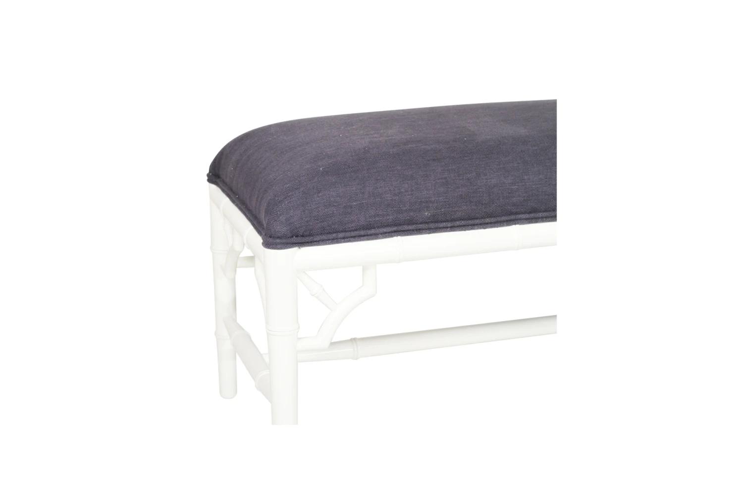 White Chippendale Bench Seat | Bed End – 120cm – Navy Cushion 8 White Chippendale Bench Seat | Bed End – 120cm – Navy Cushion - Image 6