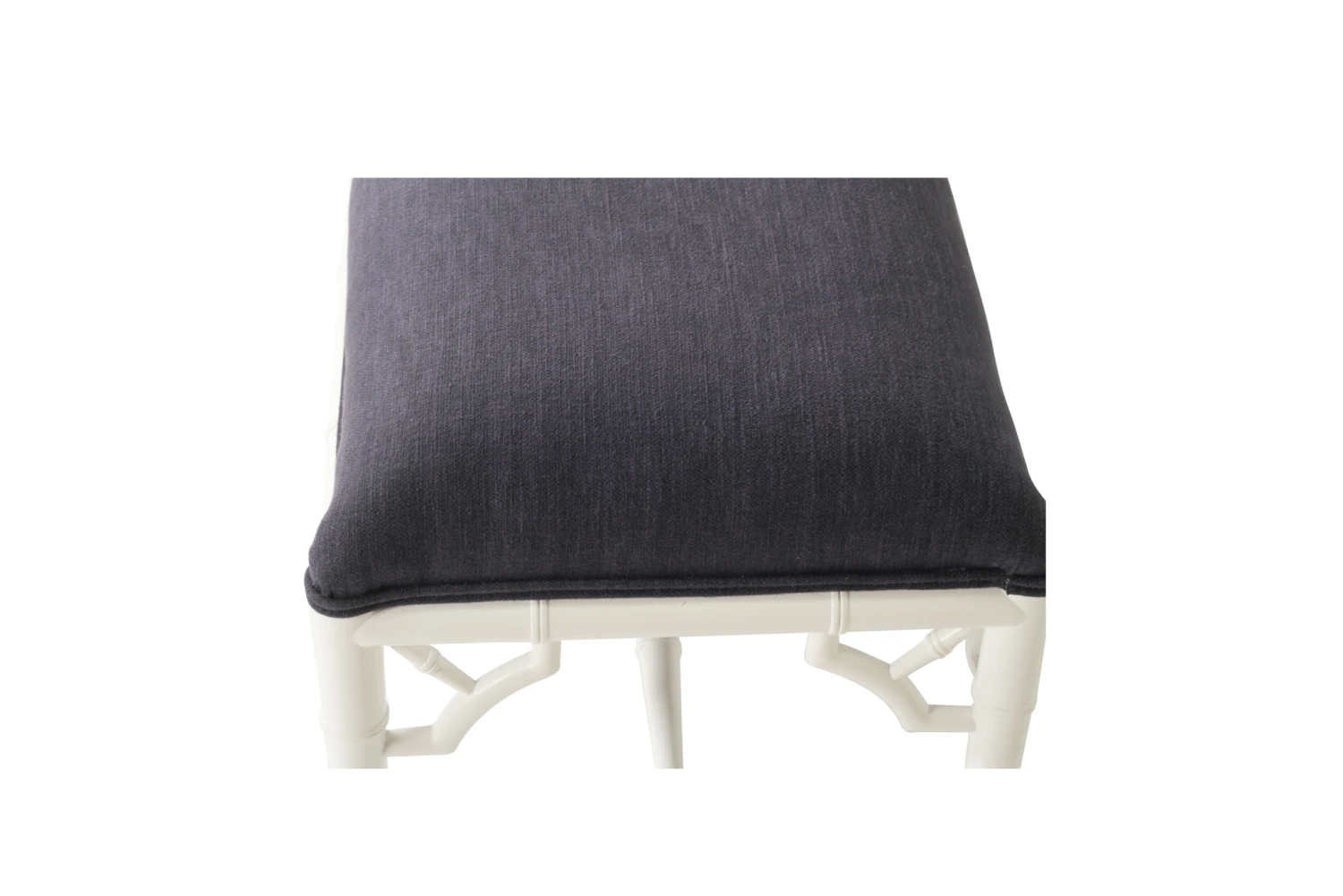 White Chippendale Bench Seat | Bed End – 120cm – Navy Cushion 9 White Chippendale Bench Seat | Bed End – 120cm – Navy Cushion - Image 7