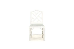 Chippendale Dining Chair – White With Duck Egg Fabric