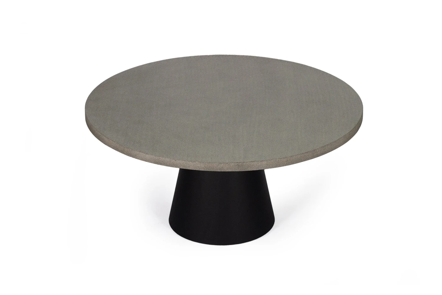 1.6m Avalon Elkstone Round Dining Table – Speckled Grey With Black Powder Coated Cone Base 5 1.6m Avalon Elkstone Round Dining Table – Speckled Grey With Black Powder Coated Cone Base - Image 3