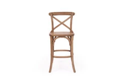 Provincial Cross Back Counter Stool – Natural Oak – Timber Seat