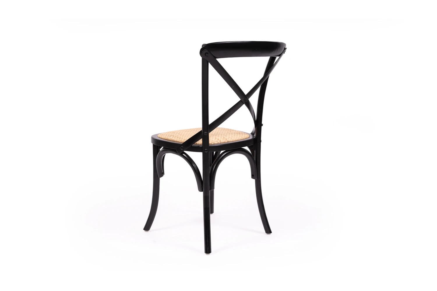 Black Cross Back Chair – Rattan Seat 6 Black Cross Back Chair – Rattan Seat - Image 4