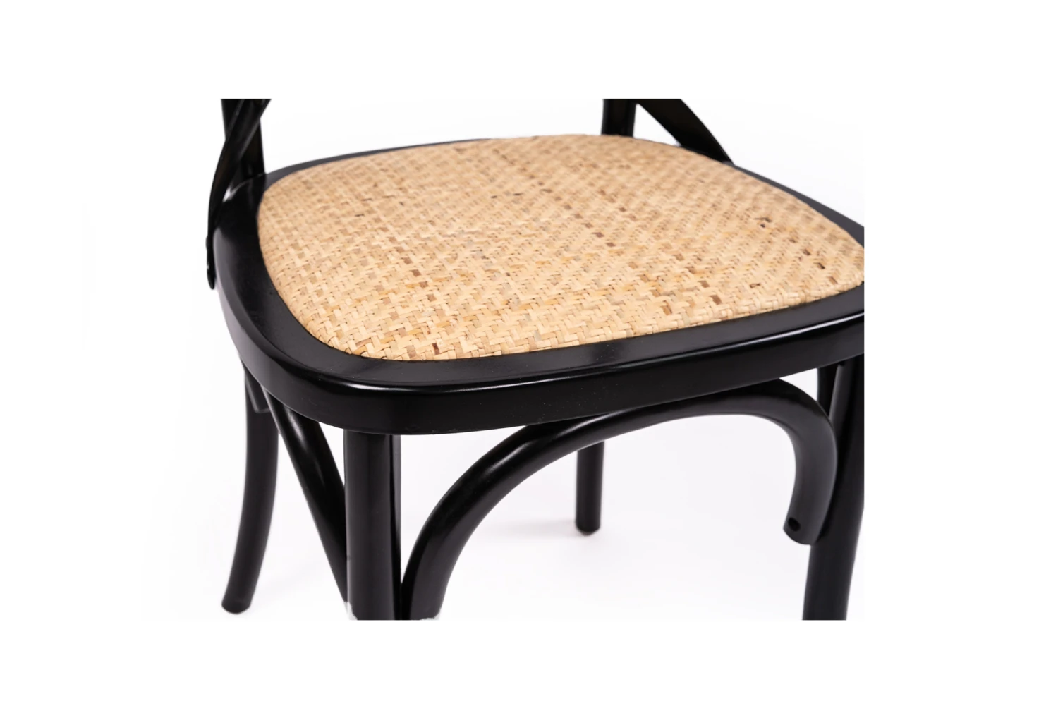 Black Cross Back Chair – Rattan Seat 8 Black Cross Back Chair – Rattan Seat - Image 6