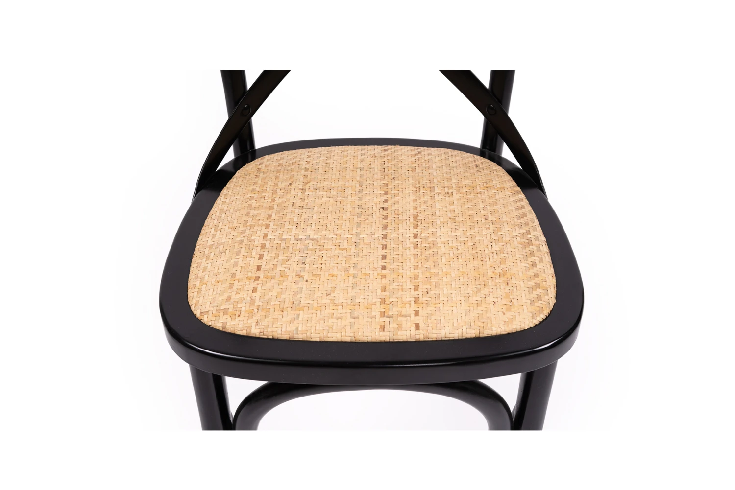 Black Cross Back Chair – Rattan Seat 9 Black Cross Back Chair – Rattan Seat - Image 7