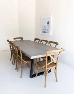 2.4m Sierra Elkstone Rectangular Dining Table – Speckled Grey With Black Powder Coated Legs -Abide Interiors DSC0331 scaled 1