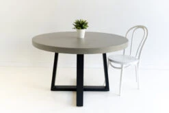 1.2m Alta Elkstone Round Dining Table – Pebble Grey With Black Powder Coated Legs -Abide Interiors DSC05829 scaled 1