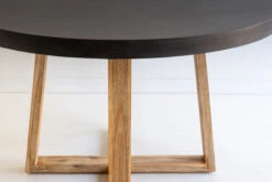 1.0m Alta Round Elkstone Dining Table – Ebony Black With Light Honey Legs -Abide Interiors DSC05990 scaled 1