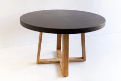 1.0m Alta Round Elkstone Dining Table – Ebony Black With Light Honey Legs -Abide Interiors DSC06036 scaled 1