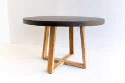 1.0m Alta Round Elkstone Dining Table – Ebony Black With Light Honey Legs -Abide Interiors DSC06041 scaled 1