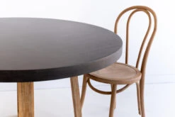 1.0m Alta Round Elkstone Dining Table – Ebony Black With Light Honey Legs -Abide Interiors DSC06052 scaled 1