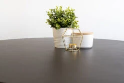 1.0m Alta Round Elkstone Dining Table – Ebony Black With Light Honey Legs -Abide Interiors DSC06075 scaled 1