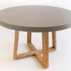 1.2m Alta Elkstone Round Dining Table – Pebble Grey With Light Honey Legs