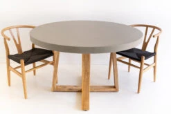 1.2m Alta Elkstone Round Dining Table – Pebble Grey With Light Honey Legs -Abide Interiors DSC06183 scaled 1