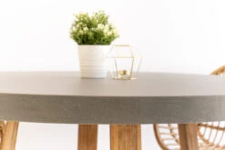 1.2m Alta Elkstone Round Dining Table – Pebble Grey With Light Honey Legs -Abide Interiors DSC06216 scaled 1