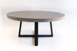 1.6m Alta ElkStone Round Dining Table – Speckled Grey With Black Powder Coated Iron Legs -Abide Interiors DSC06236 scaled 1