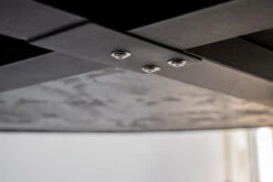 1.6m Alta ElkStone Round Dining Table – Speckled Grey With Black Powder Coated Iron Legs -Abide Interiors DSC06313 scaled 1