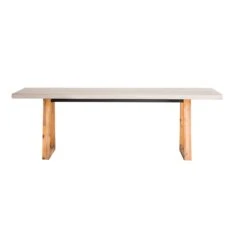 3.0m Sierra Elkstone Rectangular Dining Table – Speckled Grey With Light Honey Legs