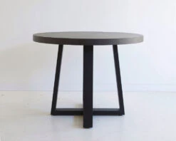 1.0m Alta Round Elkstone Dining Table – Ebony Black With Black Powder Coated Legs -Abide Interiors Elkstone17