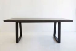 2.4m Sierra Elkstone Rectangular Dining Table – Ebony Black With Black Powder Coated Legs