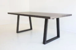 2.0m Sierra Elkstone Rectangular Dining Table – Ebony Black With Black Powder Coated Legs -Abide Interiors Elkstone31